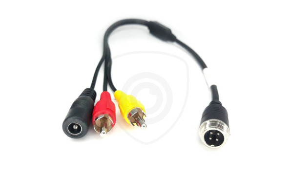 Adaptor reductie de la 4-PIN tată la 2x RCA tată + alimentare mamă