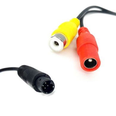 Adaptor reductie de la Mini 4-PIN tată la 1x RCA mamă + sursă de alimentare mamă