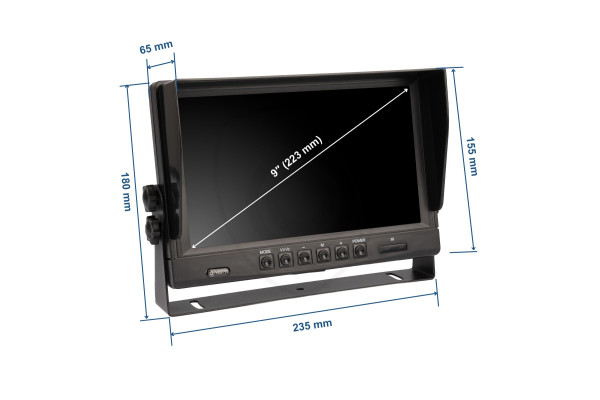 Monitor auto AHD 9″ cu suport 4-PIN pentru camere de marșarier