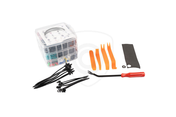 Set de cleme și elemente de fixare auto – 680 de piese + 45 de unelte și accesorii