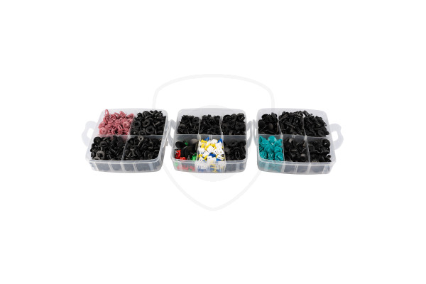 Set de cleme și elemente de fixare auto – 680 de piese + 45 de unelte și accesorii