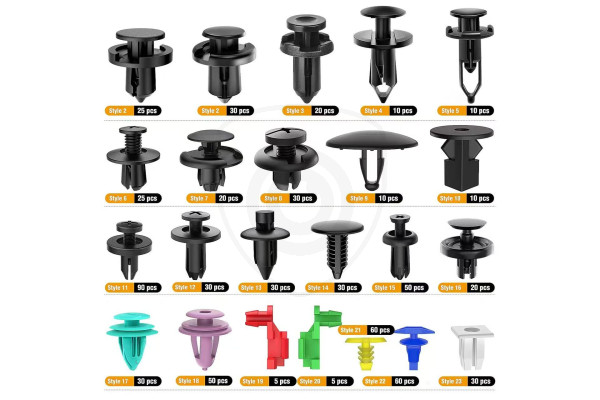 Set de cleme și elemente de fixare auto – 680 de piese + 45 de unelte și accesorii