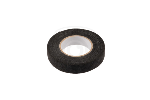 Bandă textilă neagră pentru instalații electrice și cabluri – 15 mm × 10 m