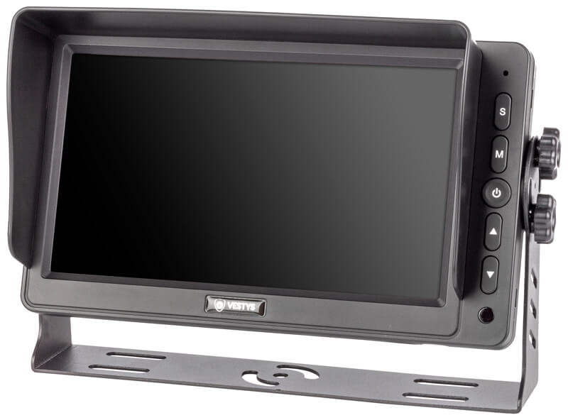 Consola mobilă și un parasolar mare pe monitor